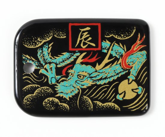 蒔絵根付 十二支標準型・辰(黒)