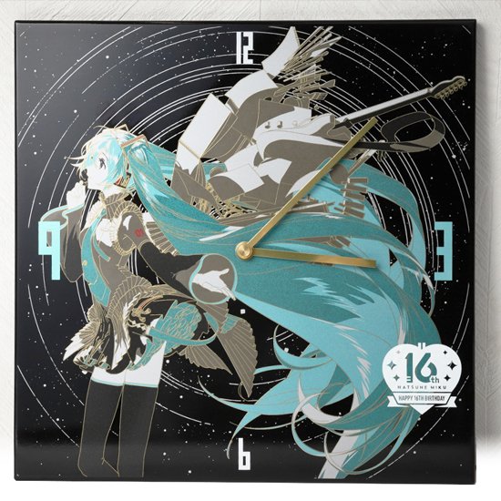 初音ミク Happy 16th Birthday 蒔絵掛け時計-MAKIE WALL CLOCK-