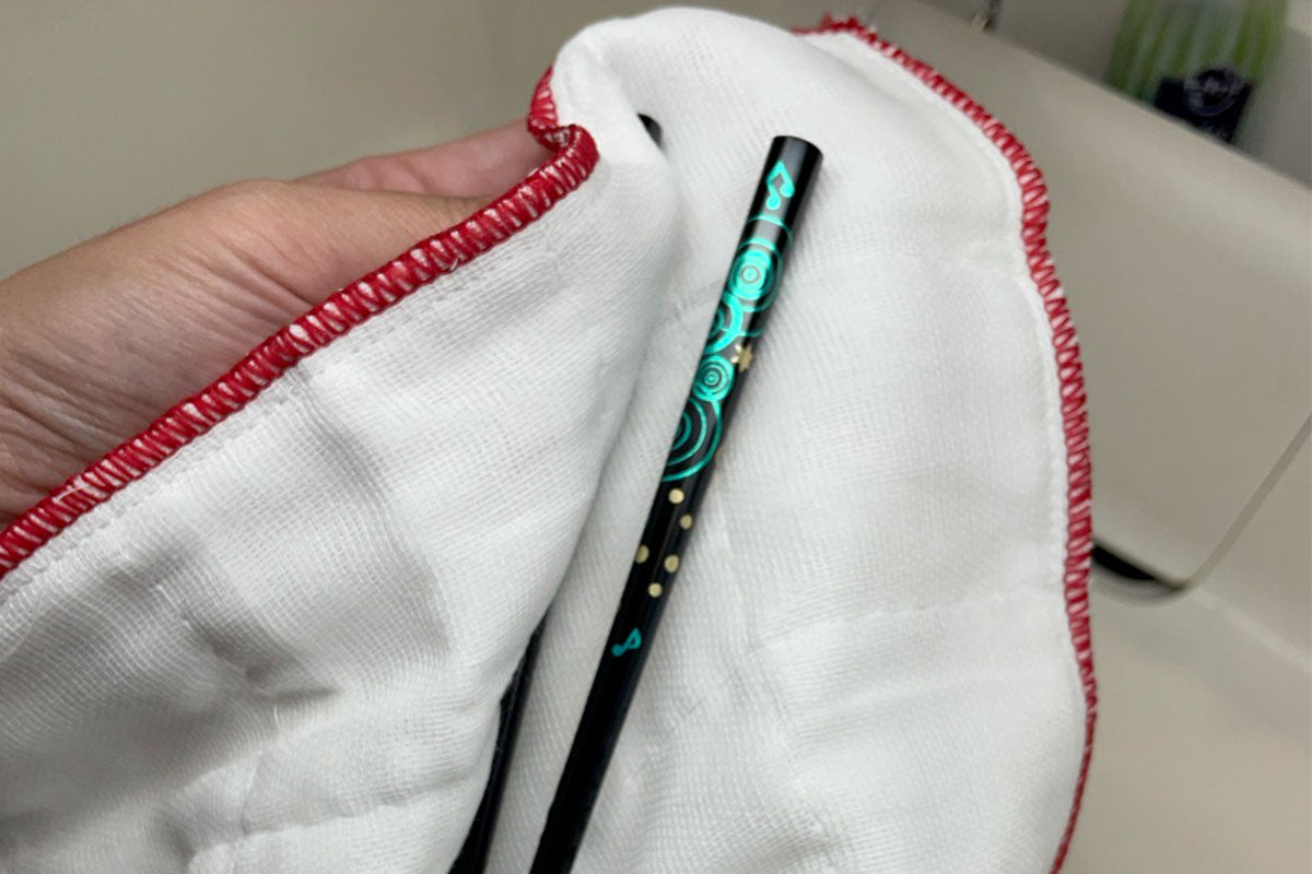 蒔絵おはしの拭き方