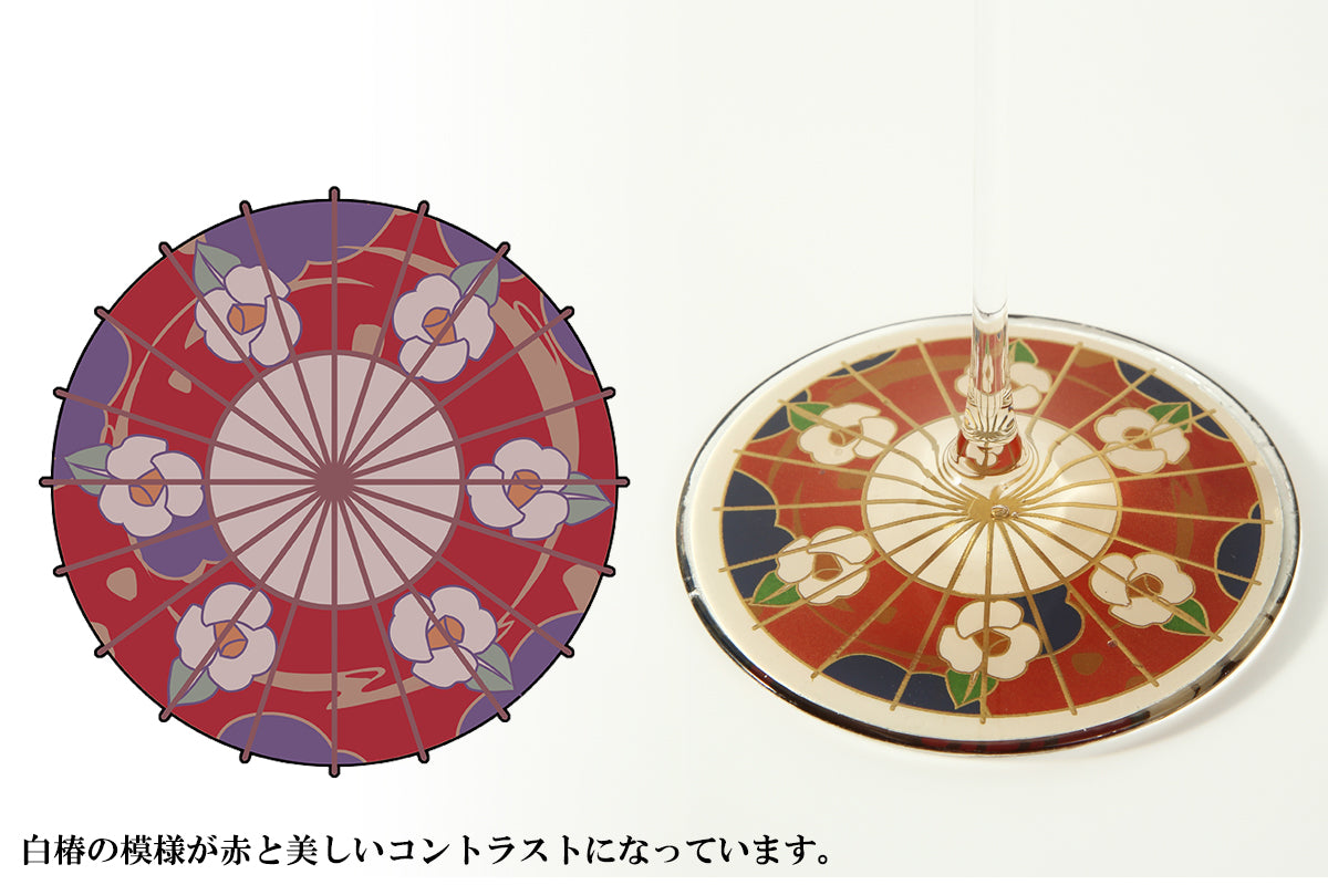 蒔絵ワイングラスMEIKO(メイコ)の豆の素さんの元絵SDキャラ/ミニキャラの傘モチーフ(初音ミクのマジカルミライ2020)