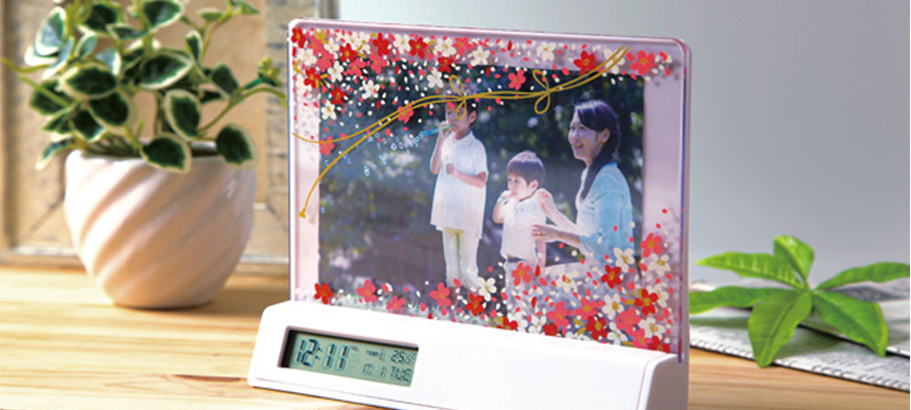 蒔絵フォトデジタルクロック「集い」の画像