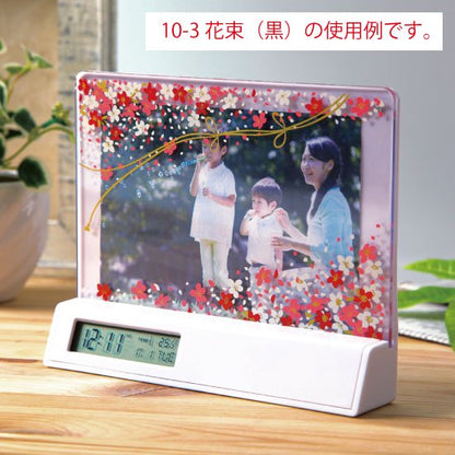 10-1 蒔絵時計付き写真立て「集い」 富士に桜